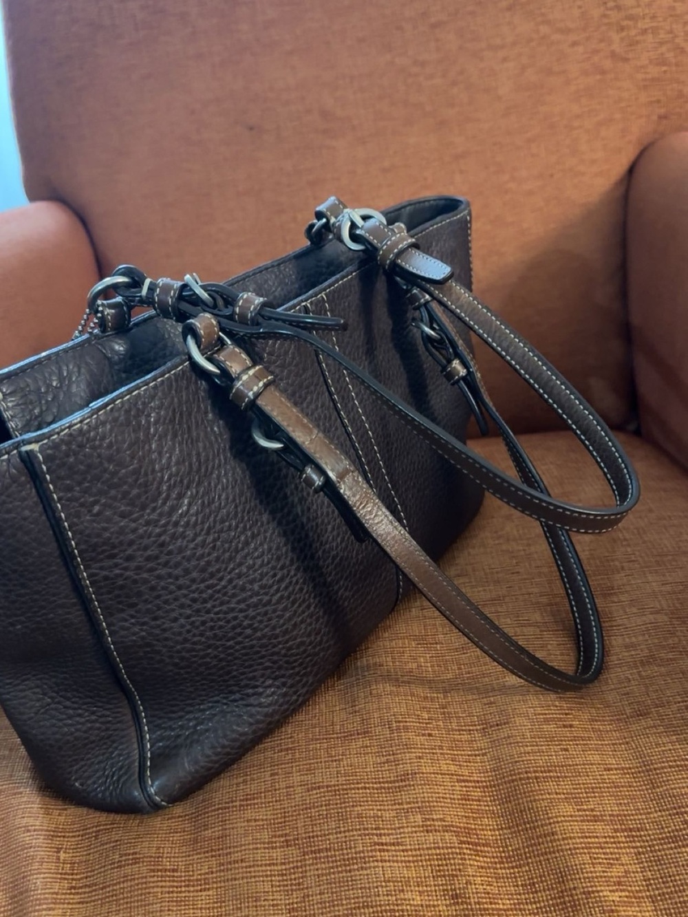 Coach Chelsea Brown Leather Tote with Front Pocket - Picture 6 of 10